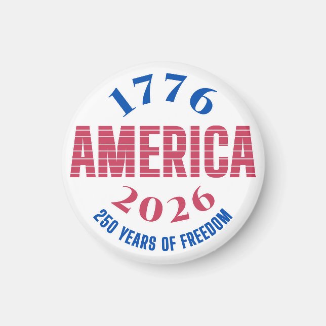 1776 AMERIKA 2026 250 år frihet  Magnet (Framsidan)
