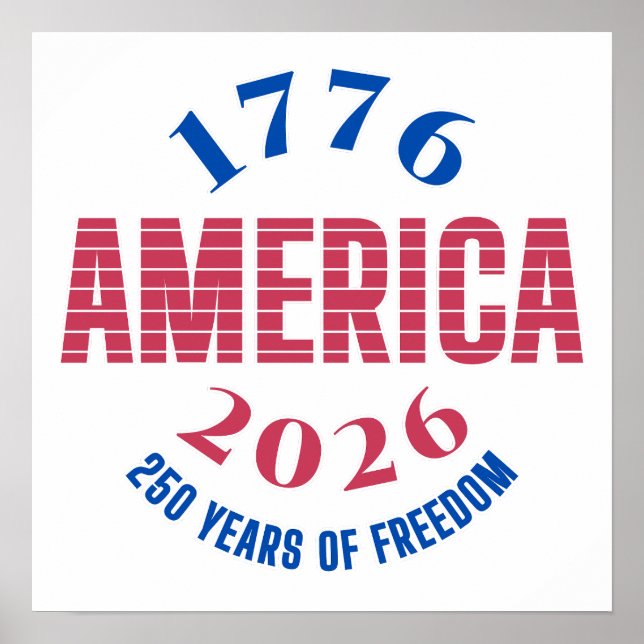 1776 AMERIKA 2026 250 år frihet  Poster (Framsidan)