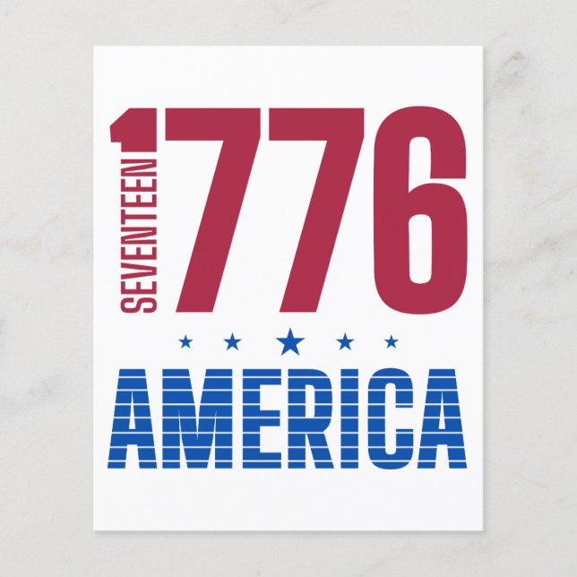 1776 Amerika 250 år historisk frihet Flygblad (Framsidan)