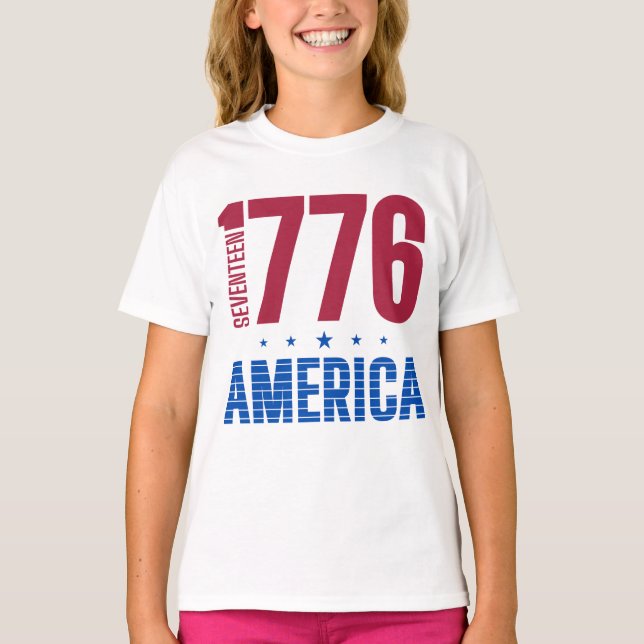 1776 Amerika 250 år historisk frihet T Shirt (Framsida)