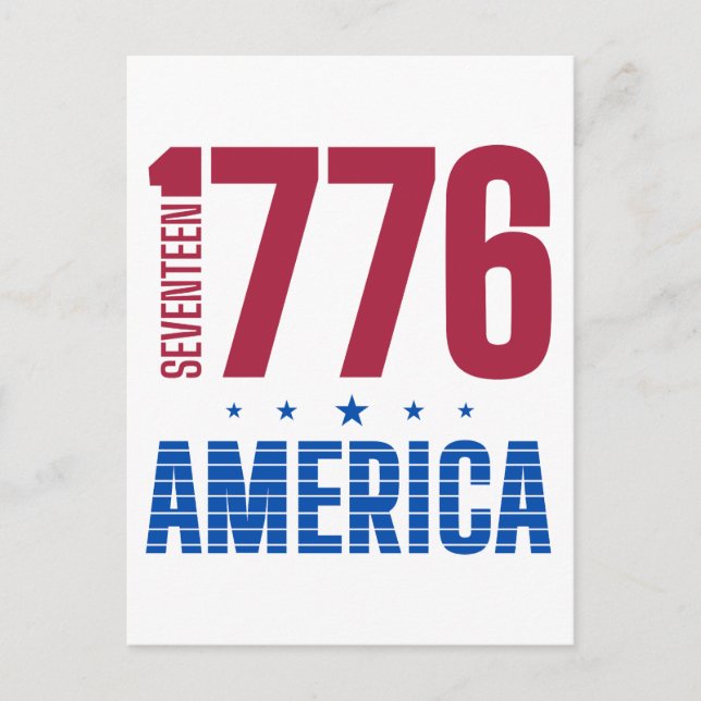 1776 Amerika 250 år historisk frihet Vykort (Framsida)