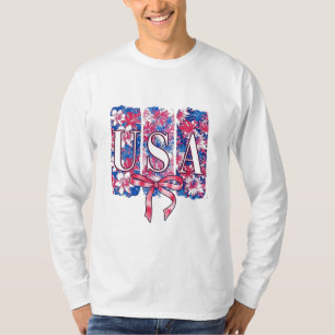 1776 Amerika 4:e juli USA Blommigt Flowers T Shirt