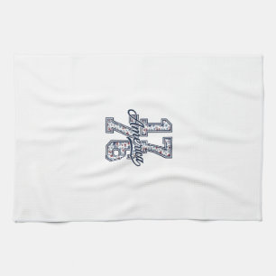 1776 Amerika Blommig Patriotisk Vintage Vektor Des Kökshandduk