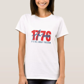 1776 Amerika Frihet Distressed Vintage Grafik T Shirt