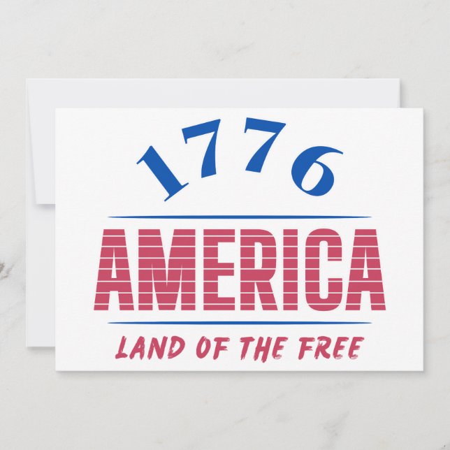 1776 AMERIKA FRIHETENS LAND   INBJUDNINGAR (Framsida)