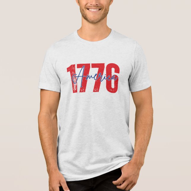 '1776' Amerika Modern Grafik 4:e Juli T Shirt (Framsida)