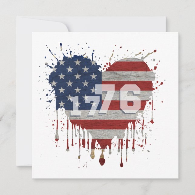1776 Amerikansk flagga Inbjudningar (Framsida)