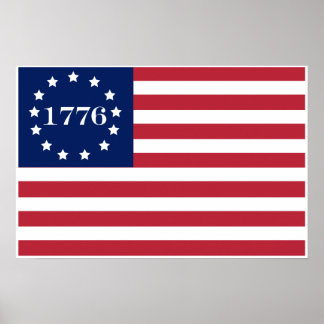 1776 Amerikansk Flagga Poster