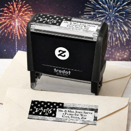1776 Amerikansk Flagga rustik returadress Självfärgande Stämpel