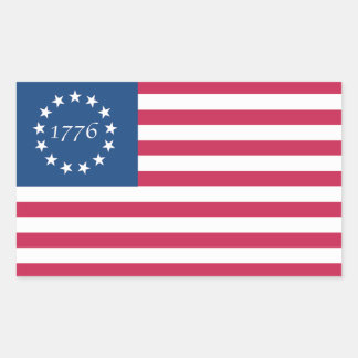 1776 Amerikansk Flagga Sticker Rektangulärt Klistermärke