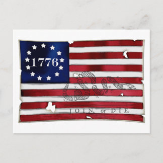 1776 Amerikansk Flagga Vykort