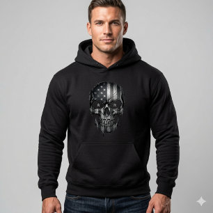 1776 Amerikansk Flaggskalle Hoodie USA 250-årsju