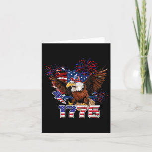 1776 Amerikanska Flagga Eagle Patriotic 4:e juli U Kort