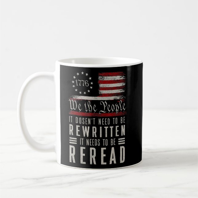 1776 Amerikanska Flagga Vi människor som det måste Kaffemugg (Vänster)