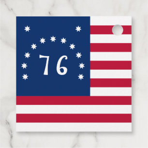 1776 Amerikanska stridsflaggans Benningtonfana Gåvor Etiketter