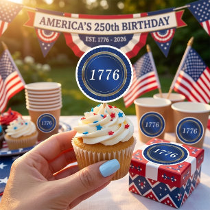 1776 Amerikas 250-årsjubileum Semiquincentennial Runt Klistermärke