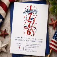 1776 Amerikas födelsedagsfest-inbjudan