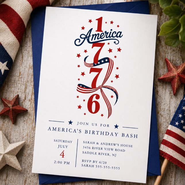 1776 Amerikas födelsedagsfest-inbjudan Inbjudningar (Skapare uppladdad)
