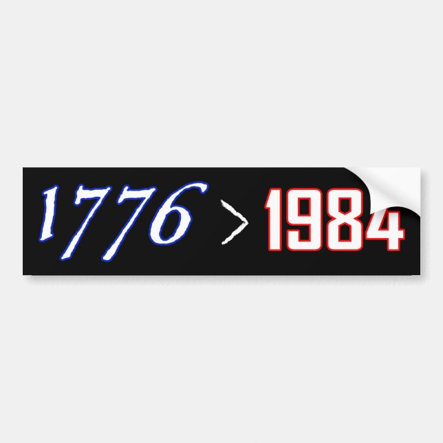 1776 är mer underbar än 1984 bildekal (Framsidan)