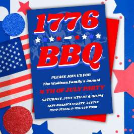 1776 BBQ-fest Firande Natt Inbjudan