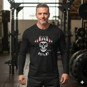 1776 Defiant Skull Patriot Långärmad T-Shirt