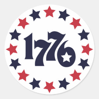 1776 - EN NATIONS FÖDD - Patriotiska fästare Runt Klistermärke