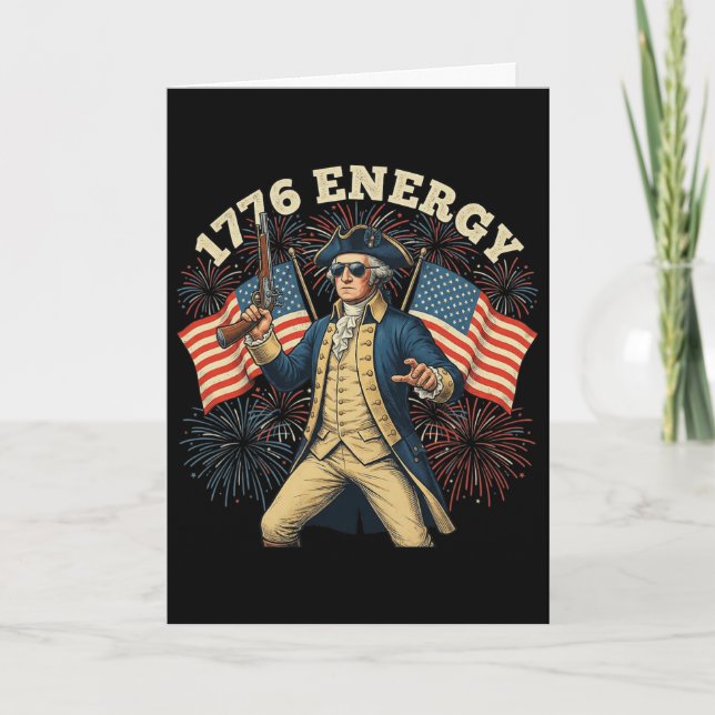 1776 Energi Washington Rolig 4:e Juli Patriotisk Kort (Framsida)