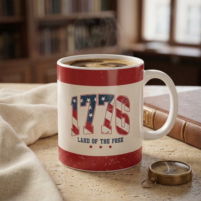 1776 Fjärde juli självständighetsdagen Kaffemugg (Skapare uppladdad)