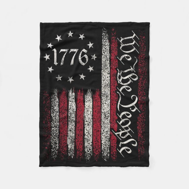 1776 Flagga Konstitution Självständighetsdag Ameri Fleecefilt (Framsidan)