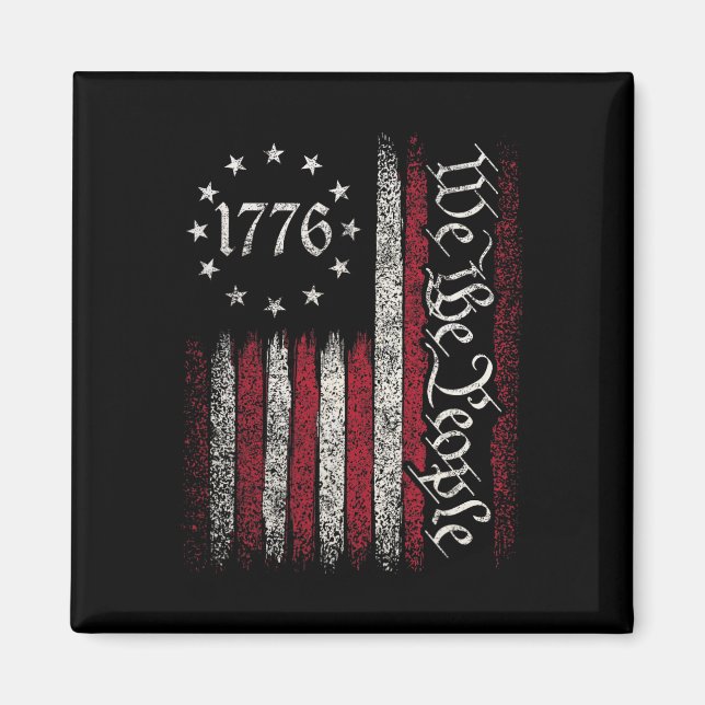 1776 Flagga-konstitutionen Independence day Americ Magnet (Framsidan)