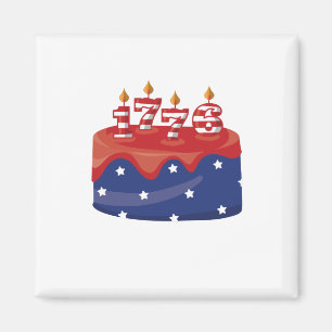1776 födelsedag tårta magnet