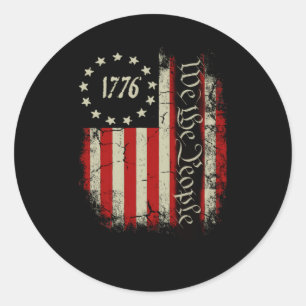1776 Folkets patriotiska amerikanska konstitution Runt Klistermärke