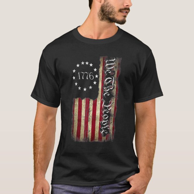 1776 Folkets patriotiska amerikanska konstitution T Shirt (Framsida)