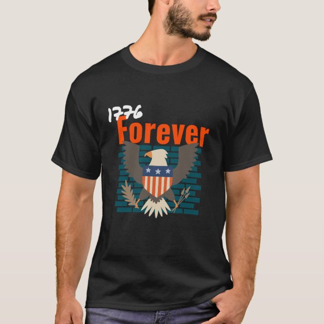 1776 för evigt 4:e juli T-shirt (Framsida)
