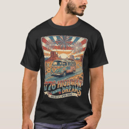 1776 Highway Drömmar Route 66 Husbil Öken Sol T Shirt