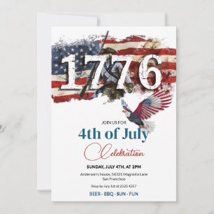 1776 Independence day Amerikanska Flagga Örn Inbjudningar
