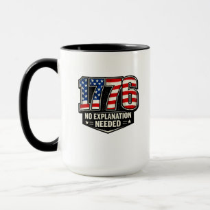1776 Inget Förklaring Nödvändigt Amerikansk Flagga Mugg