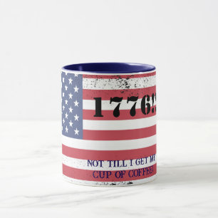 1776 Inte förrän kaffe Mugg