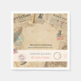 1776 Kolonial Americana Tidningsdesign Pappersservett