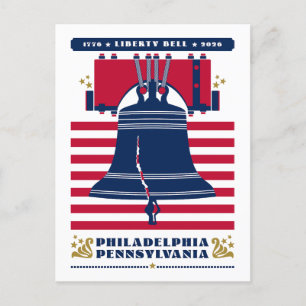 1776 Liberty Bell Stars och stripes 2026 Vykort