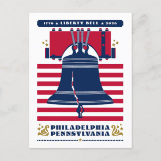 1776 Liberty Bell Stars och stripes 2026 Vykort