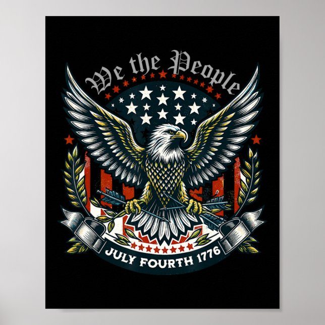 1776 Liv Frihet Jakten På Lycka 4:e Juli Poster (Framsidan)
