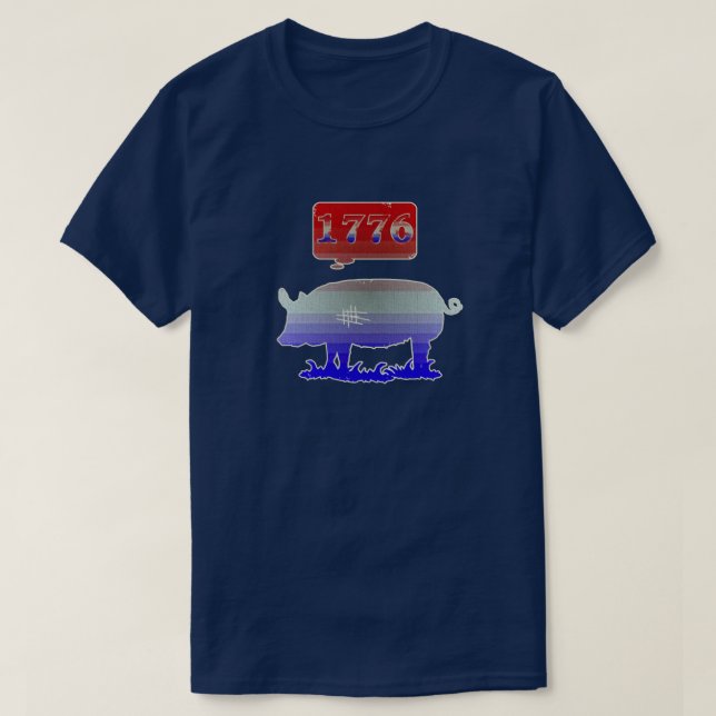 1776 Oberoende Gris T Shirt (Design framsida)
