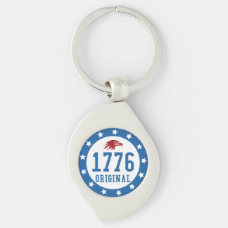 1776 Original 4 juli-märke Swirl Silverfärgad Nyckelring