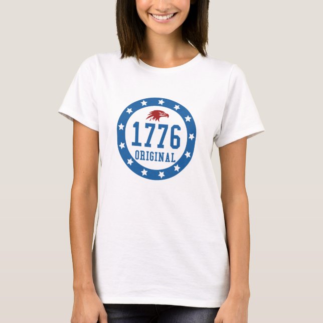 1776 Original 4 July Badge T Shirt (Framsida)