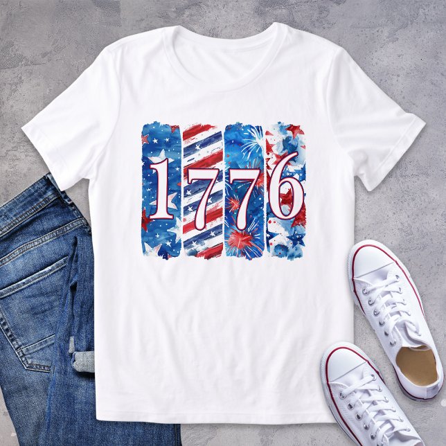 1776 Patriotic Paint Swipe Shirt T Shirt (Skapare uppladdad)