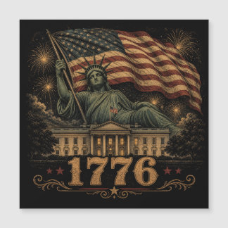 1776 Patriotisk amerikansk flaggstaty Magnet för f