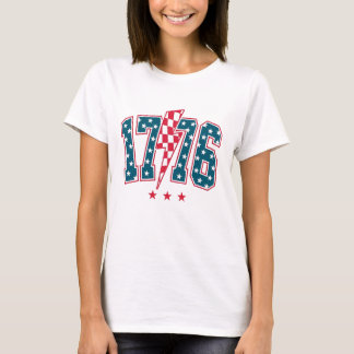 1776 Patriotisk Blixt Racing T Shirt