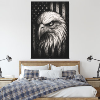 1776 Patriotisk Vitörn Amerikansk Flagga Canvastryck