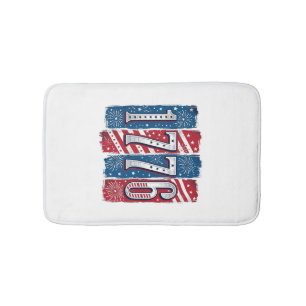 1776 Patriotiska Fyrverkerier Vintage Vektor Desig Badrumsmatta